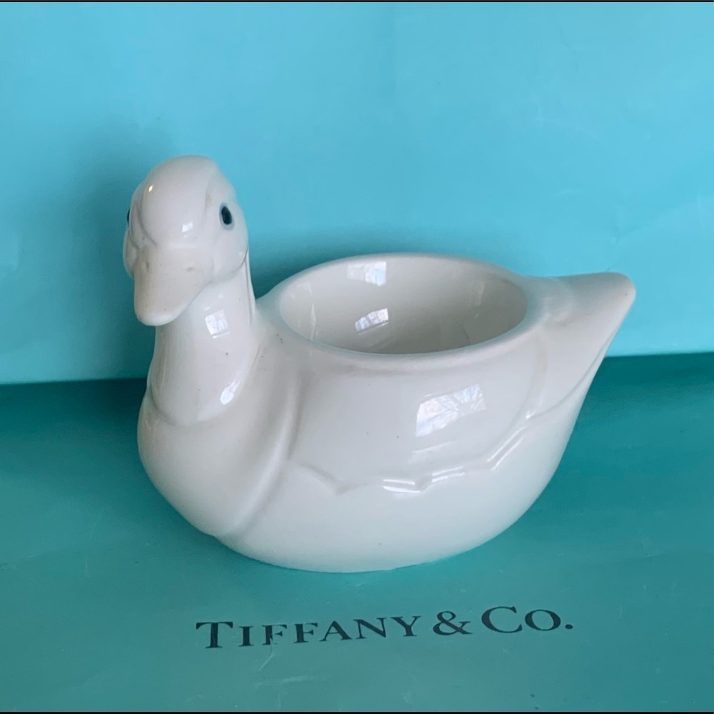 Tiffany & Co. Bone China Dove/Duck Egg Cup Trinket Holder